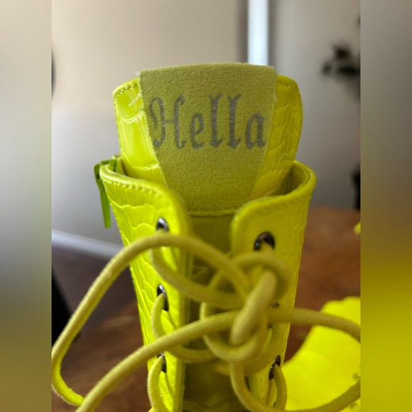 Hella heelz neon yellow pole shoes - Picture 4 of 6